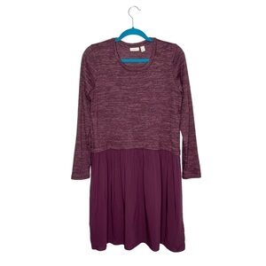 LOGO By Lori Goldstein Purple Mixed Media Shift Dress